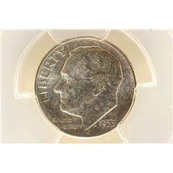 1955 SILVER ROOSEVELT DIME PCGS MS66