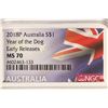 Image 3 : 2018-P AUSTRALIA YEAR OF THE DOG SILVER DOLLAR NGC