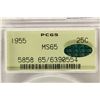 Image 3 : 1955 WASHINGTON SILVER QUARTER PCGS MS65