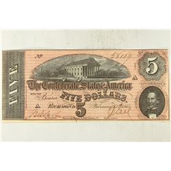 1864 CONFEDERATE STATES OF AMERICA $5