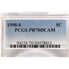 Image 3 : 1998-S JEFFERSON NICKEL PCGS PR70 DCAM