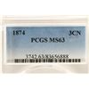 Image 3 : 1874 THREE CENT PIECE (NICKEL) PCGS MS63