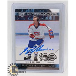 GUY LAFLEUR MONTREAL CANADIENS TOP 100 CARD SIGNED