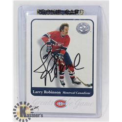 LARRY ROBINSON MONTREAL CANADIENS SIGNED CARD