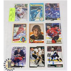 AUTOGRAPHED 9 HOCKEY CARD LOT LANNY MCDONALD
