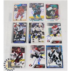 AUTOGRAPHED 9 HOCKEY CARD LOT WENDEL CLARK