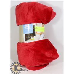 NEW RED 127CMX 152CM THROW BLANKET