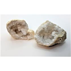 3)  WHITE QUARTZ CRYSTAL GEODE