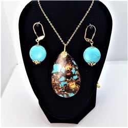 6)  BLUE TURQUOISE AND GOLD AND COPPER