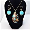 Image 1 : 6)  BLUE TURQUOISE AND GOLD AND COPPER
