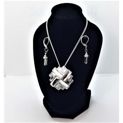 12)  SILVER TONE AND CLEAR CRYSTAL