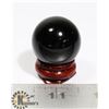 Image 1 : #102-BLACK OBSIDIAN SPHERE BALL 30.0mm + STAND
