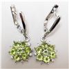 Image 1 : SILVER RHODIUM PLATED PERIDOT(2CT)  EARRINGS