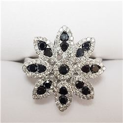 14K WHITE GOLD 17 BLACK DIAMOND  DIAMONDS