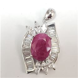 SILVER RUBY  PENDANT (~WEIGHT 6.5G)