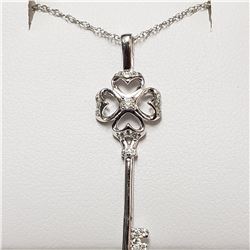 10K WHITE GOLD DIAMOND(0.1CT)  NECKLACE