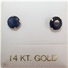 Image 1 : 14K YELLOW GOLD SAPPHIRE(0.72CT)  EARRINGS