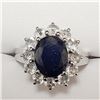 Image 1 : SILVER RHODIUM PLATED SAPPHIRE(4CT) RING