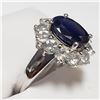 Image 2 : SILVER RHODIUM PLATED SAPPHIRE(4CT) RING