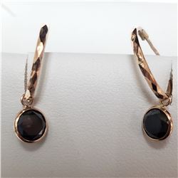 10K ROSE GOLD BLACK DIAMOND(2.1CT)  EARRINGS