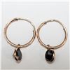 Image 2 : 10K ROSE GOLD BLACK DIAMOND(2.1CT)  EARRINGS