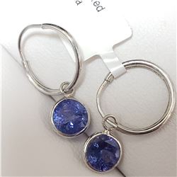10K WHITE GOLD TANZANITE(2.3CT)  EARRINGS