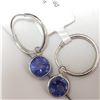 Image 1 : 10K WHITE GOLD TANZANITE(2.3CT)  EARRINGS