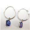 Image 2 : 10K WHITE GOLD TANZANITE(2.3CT)  EARRINGS