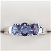 Image 1 : SILVER RHODIUM PLATED TANZANITE(1CT)  RING
