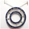 Image 1 : SILVER RHODIUM PLATED SAPPHIRE(1.5CT)  NECKLACE