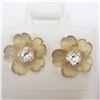 Image 1 : 10K YELLOW GOLD WHITE TOPAZ(0.6CT)  EARRINGS