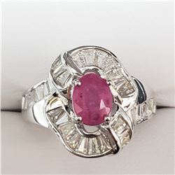 SILVER RUBY  RING (~WEIGHT 6.3G)