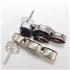 Image 2 : SILVER GARNET  EARRINGS