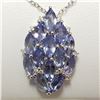 Image 1 : SILVER TANZANITE(3CT)  NECKLACE (~WEIGHT 3.6G)