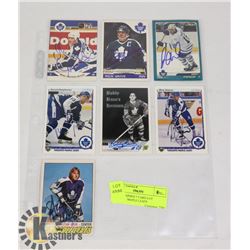 AUTOGRAPHED 7 CARD LOT TORONTO MAPLE LEAFS