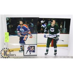 DAVE SEMENKO PHOTO LOT X 2 & CARD WHALERS / OILERS