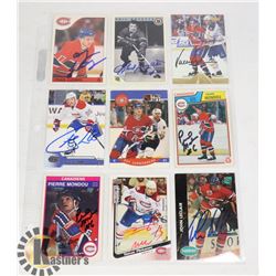 AUTOGRAPHED MONTREAL CANADIENS 9 CARD LOT