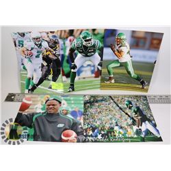 SASKATCHEWAN ROUGHRIDERS 8X10 PHOTO LOT X5