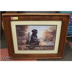 SHOWHOME PICTURE WOPOD FRAMED "PUPPIES ON DECK"