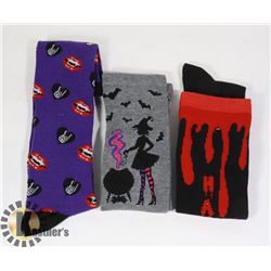 3 PAIRS OF HALLOWEEN KNEE HIGH SOCKS