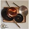 Image 1 : 4 COPPER PANS- EXCELLENT CONDITION