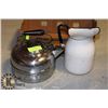 Image 1 : LARGE VINTAGE KETTLE AND PITCHER-NO LEAKS