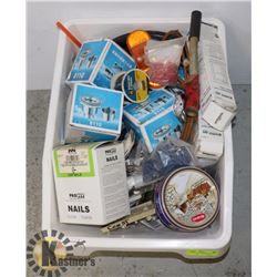 WHITE BIN FULL OF GENERAL HOUSEHOLD