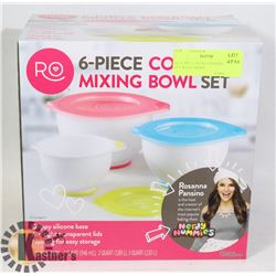 NEW 6PC COVERED MIXING BOWL SET WITH GRIPPY