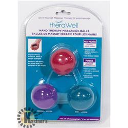 NEW THERAWELL HAND THERAPY MASSING BALLS SET