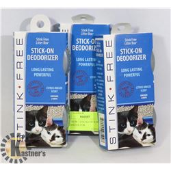 THREE NEW 2 PACKS OF STICK ON DEODORIZER FOR
