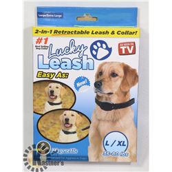 NEW LUCKY LEASH 2 IN 1 RETRACTABLE LEASH AND