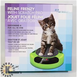 NEW FELINE FRENZY PET TOY WITH SCRATCH PAD