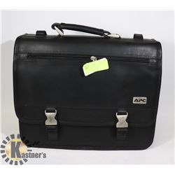 BLACK LEATHER LAPTOP BAG/ATTACHE CASE