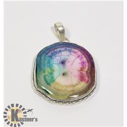 #93-RAINBOW SOLAR QUARTZ PENDANT
